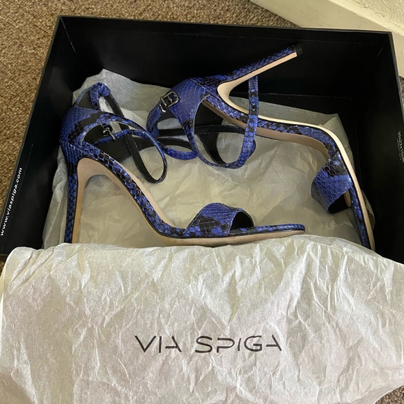 Via Spiga cobalt blue strappy heels size 8.5 - Picture 5 of 11